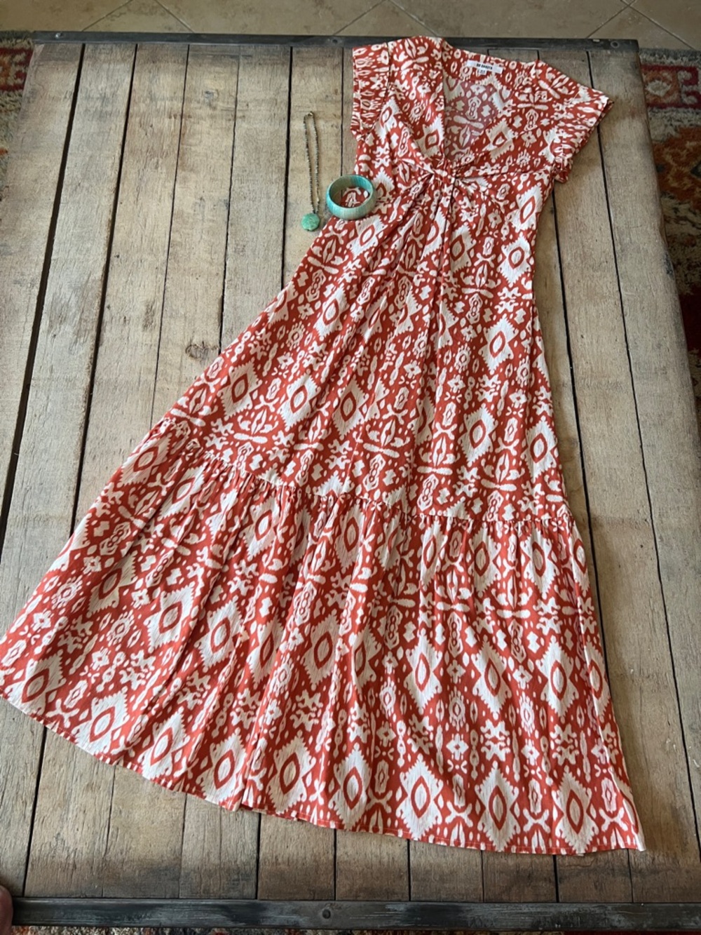 BB Dakota Terracotta Print Maxi Dress